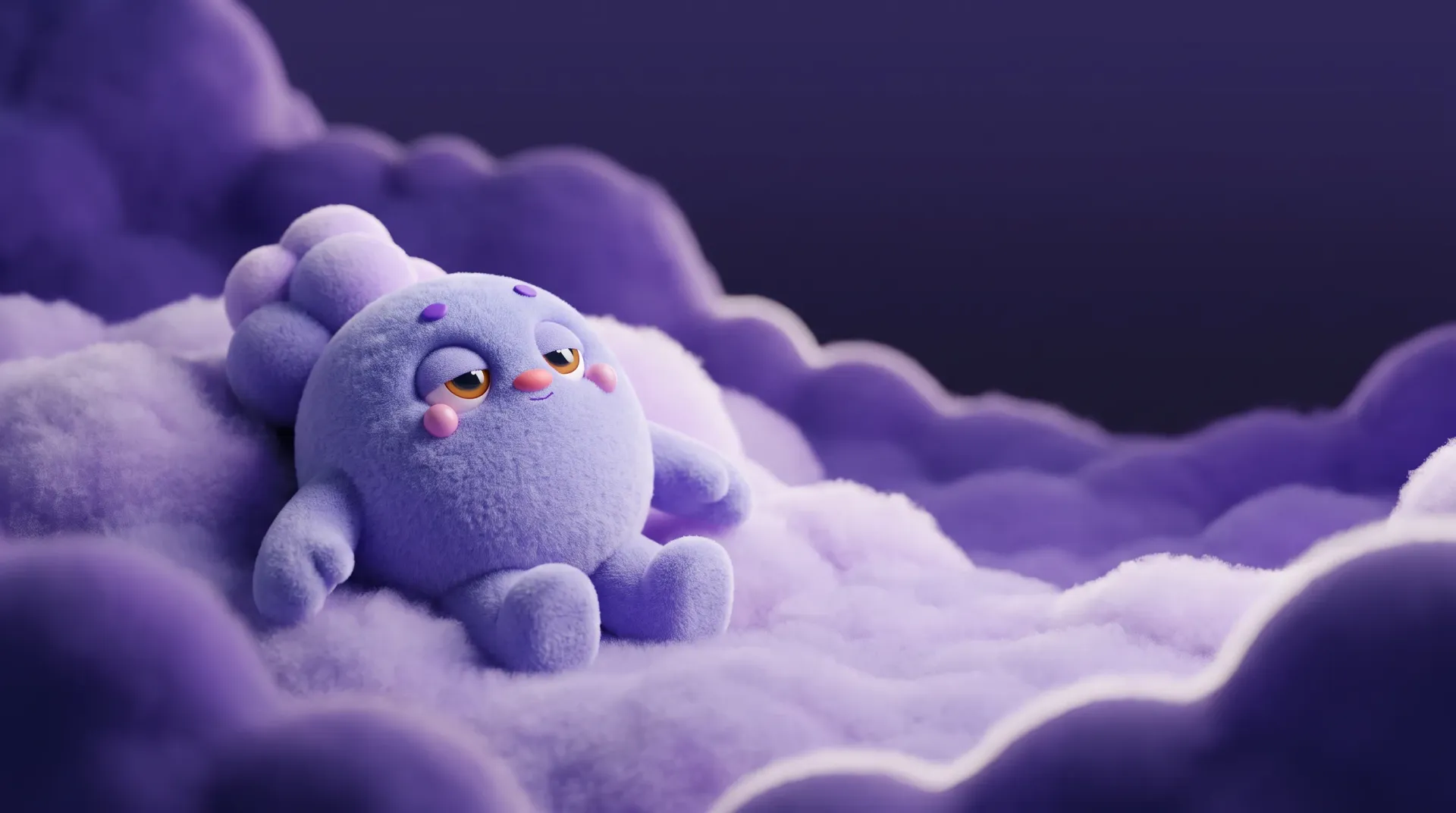 A violet cloudscape settling into a quiet evening.