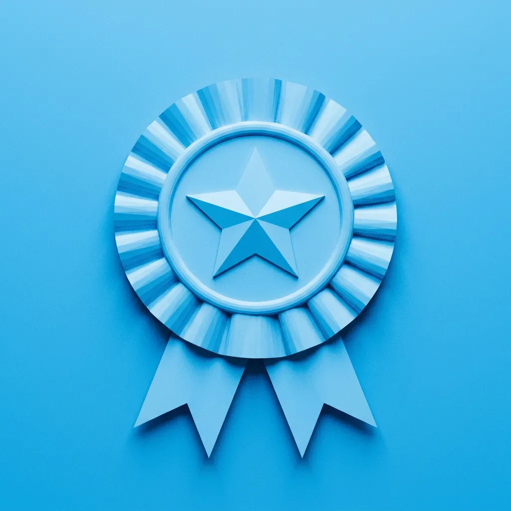 The inspection seal: a blue rosette with a star, awarded to every car.